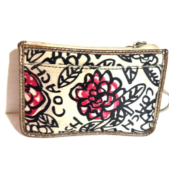 Coach Poppy Black and Pink Wristlet